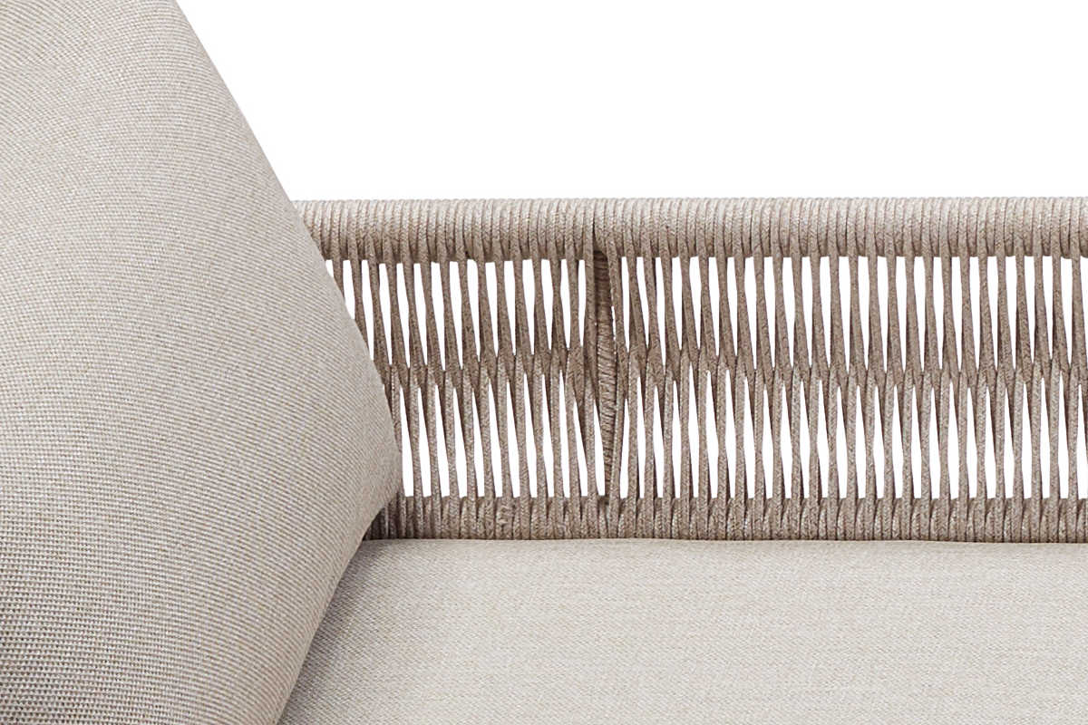 Close up of woven rope and outdoor fabric